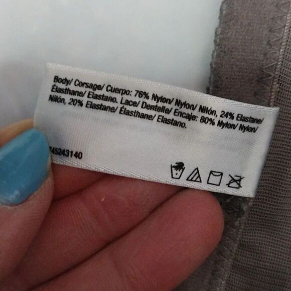 Maidenform Flexees Grey Black Lace Corset Waist Nipper Shaper Large - Picture 13 of 13